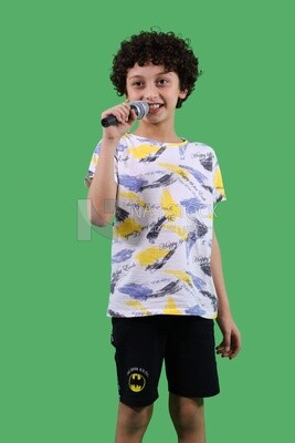 A boy holding a microphone