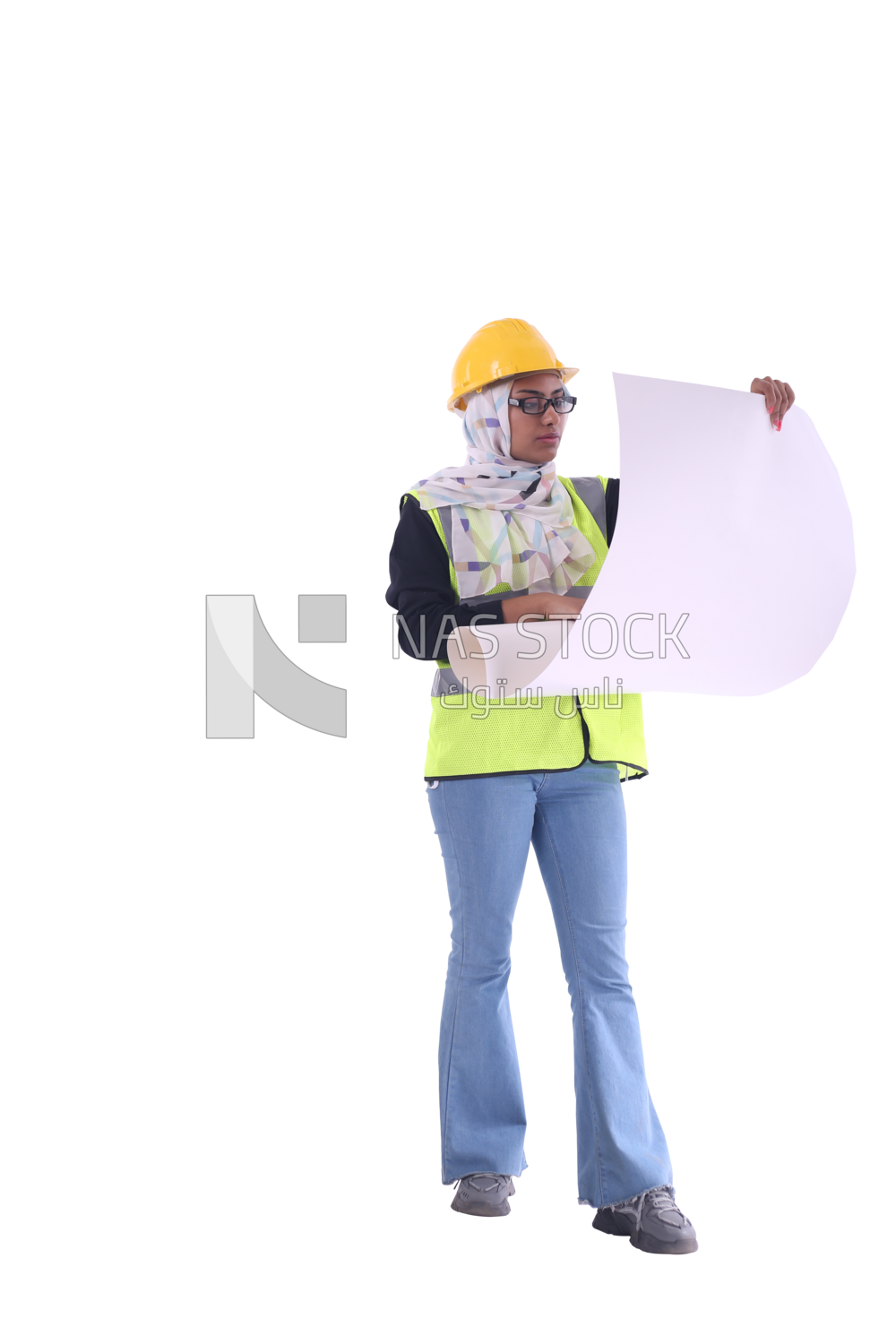An engineer&#39;s holding a plan