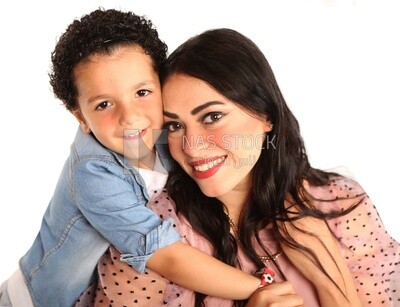 A woman with her son