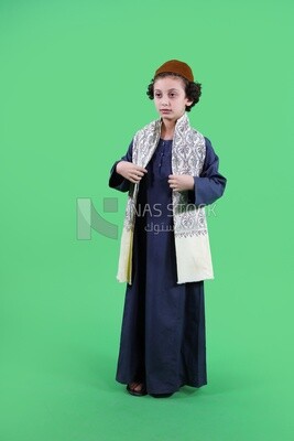 A boy wearing egyptian farmer&#39;s clothes