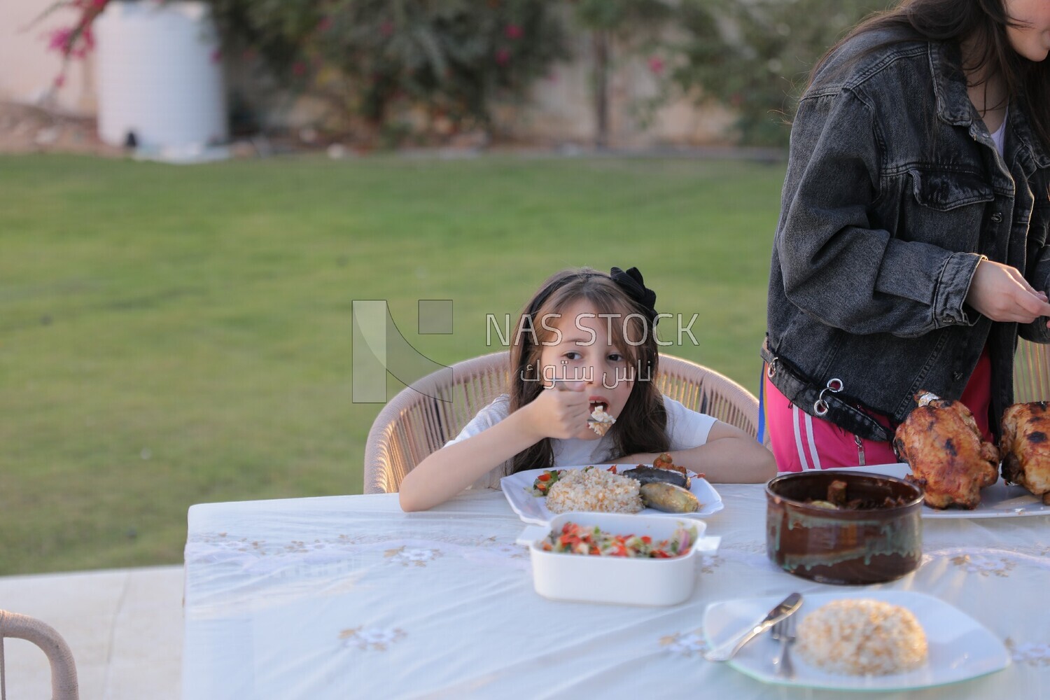 a girl eating