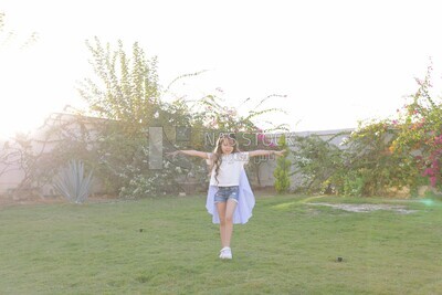a girl playing in the garden