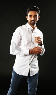 A man wearing casual clothes