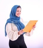 A woman wearing hijab casual clothes