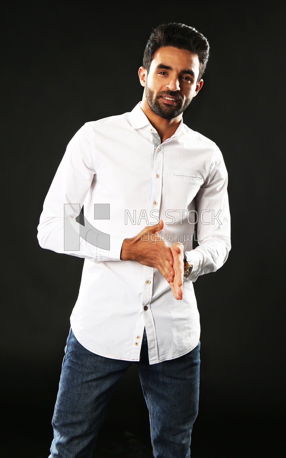 A man wearing casual clothes