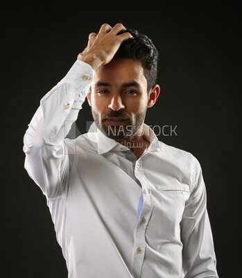 A man wearing casual clothes