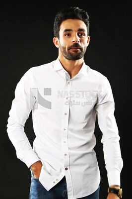 A man wearing casual clothes