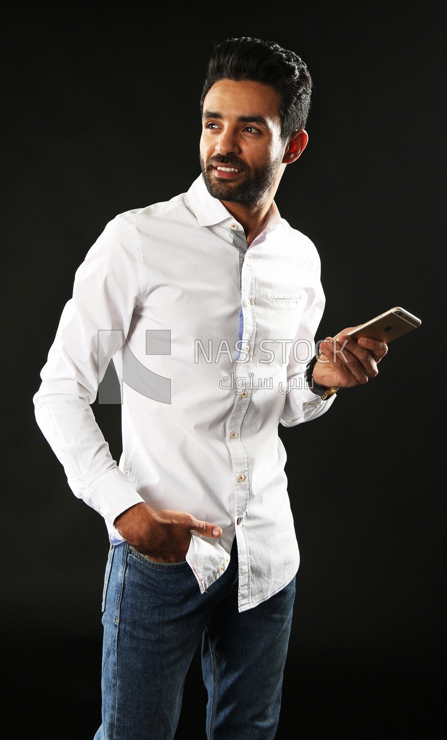 A man wearing casual clothes