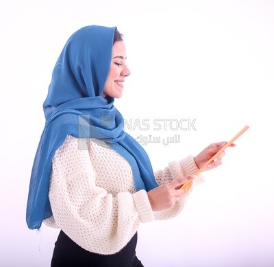 A woman wearing hijab casual clothes