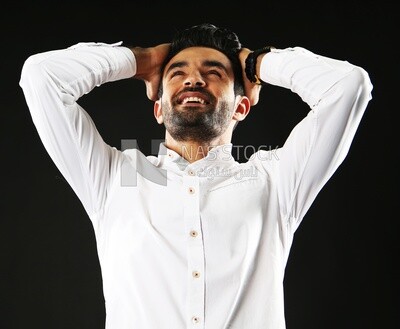 A man wearing casual clothes