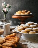 Plate of egyptian eid cookies on the table