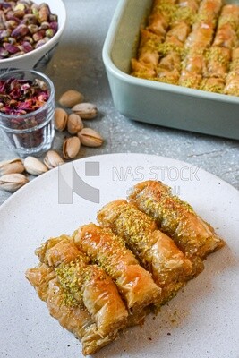 Egyptian sweet goulash with nuts on it