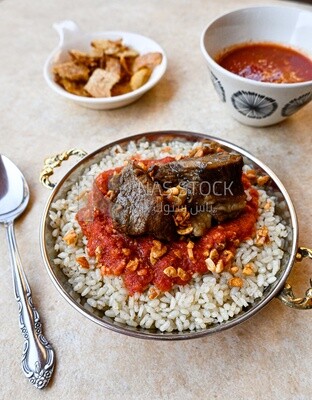 Egyptian fattah with meat