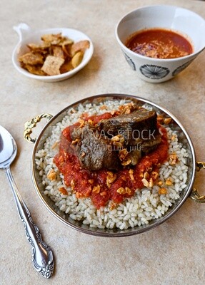Egyptian fattah with meat