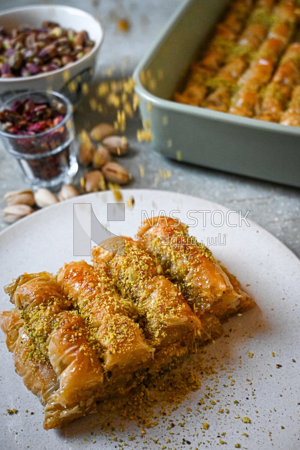 Egyptian sweet goulash with nuts on it