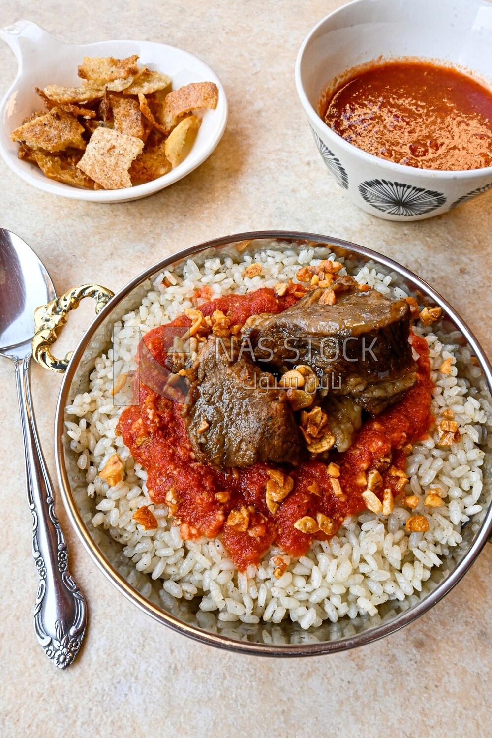 Egyptian fattah with meat