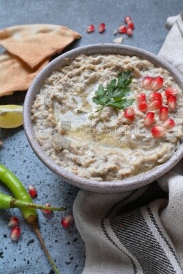 plate of lebanese baba ghanouj