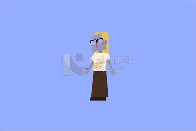 Woman with brown skirt