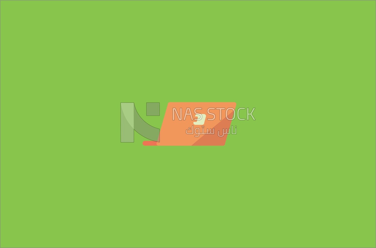 Orange laptop on the back