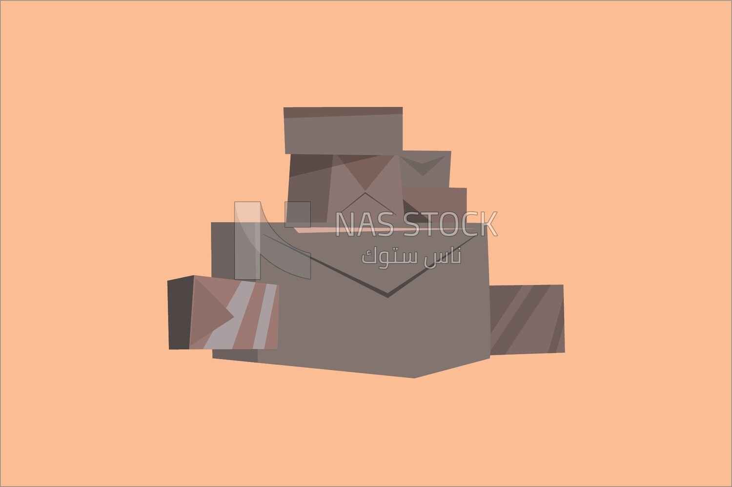 Group of brown boxes