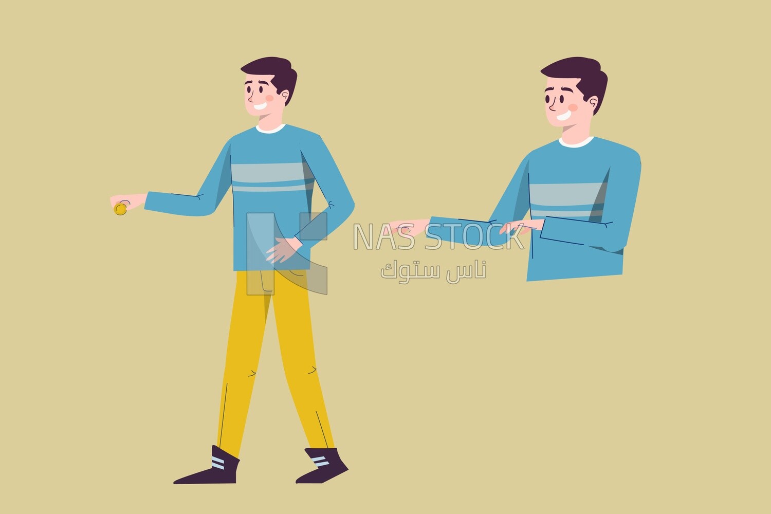 Man donating money