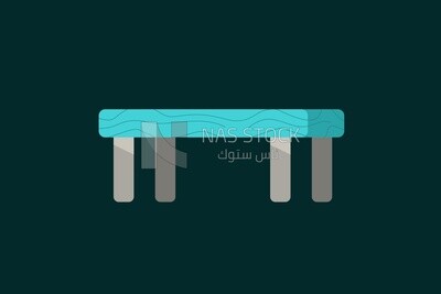 Small blue table