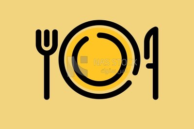 Fork, knife and plate