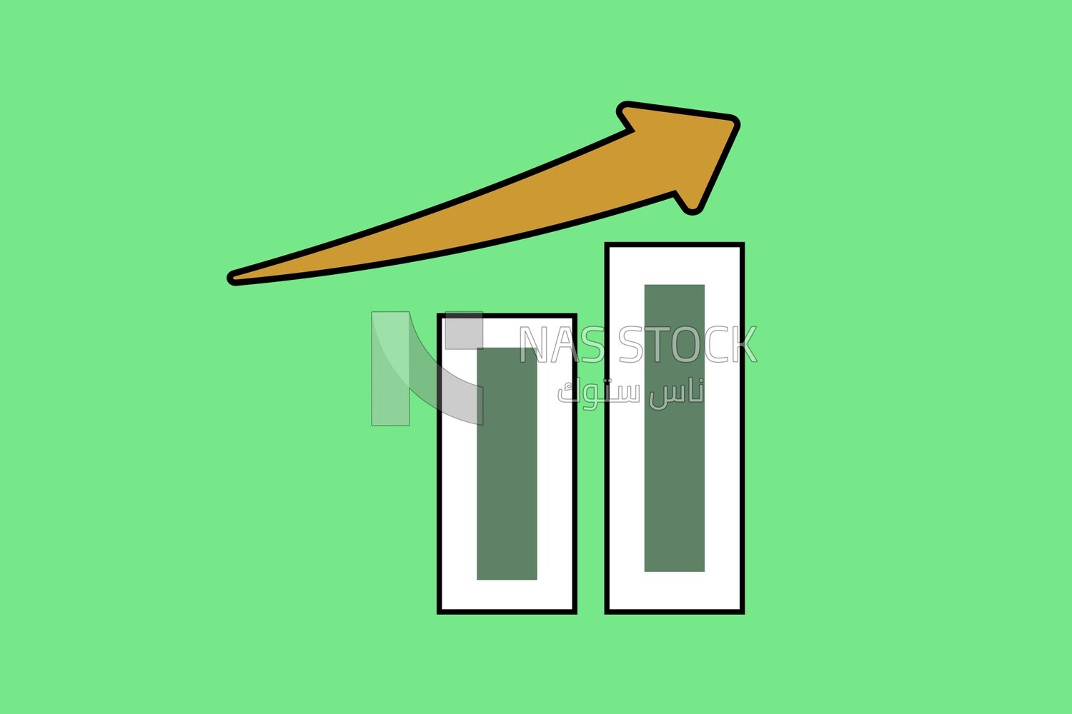 Chart with arrow up