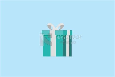 هدية خضراء مع ربطة بيضاء