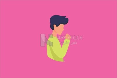 Design of a boy who has a cough