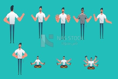 Man with different moves