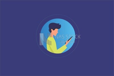 تصميم ولد يمسك هاتف