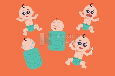Baby with different expressions