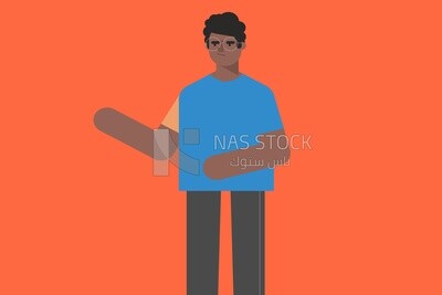 A boy raises his hand