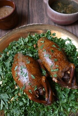 plate with stuffed pigeons