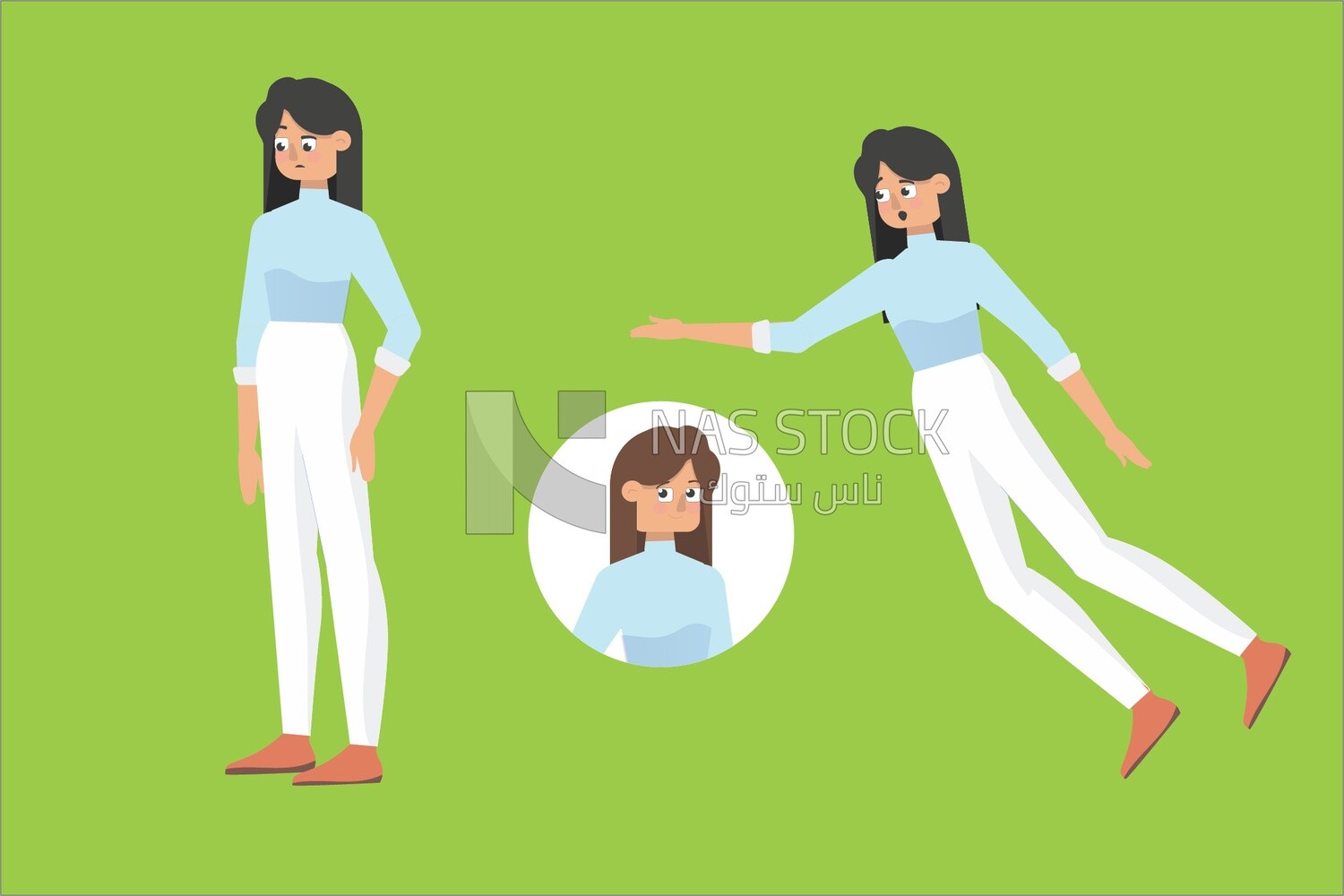 Women with different expressions