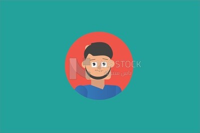 تصميم وجه فتى بلحية