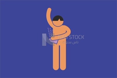 A man taking a shower
