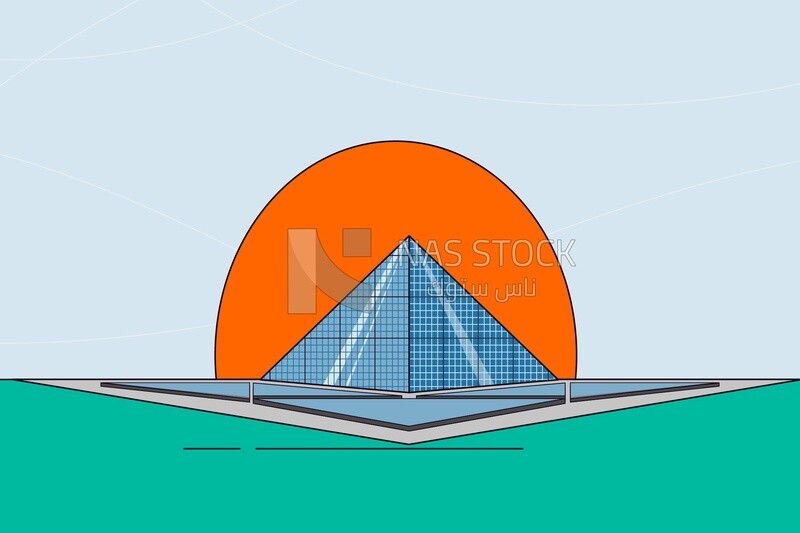 Glass pyramid background