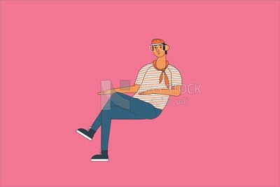 شاب يجلس مسترخى