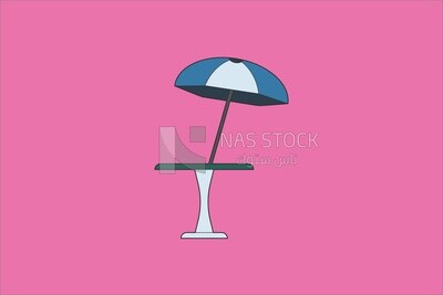 Table and umbrella