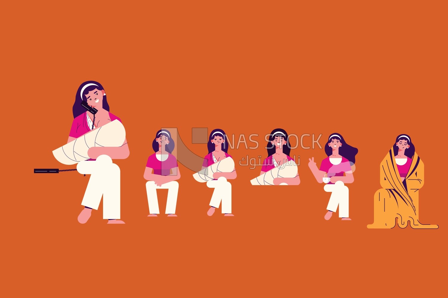 Women with a different expressions