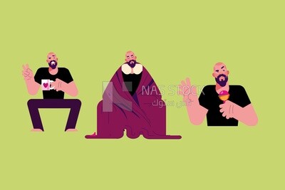 A man with different expressions