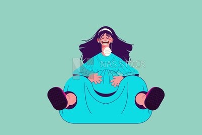 امرأة مع ألام الولادة