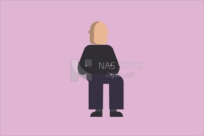 رجل يقف بظهرة
