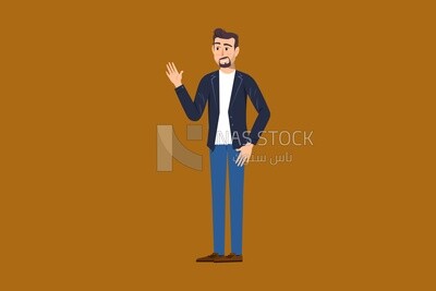 A man standing and waving