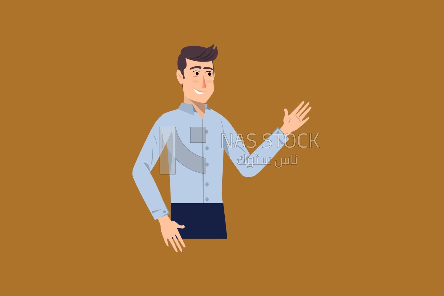A man standing and waving