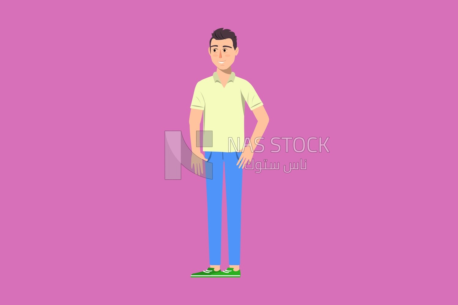 A guy standing and smiling