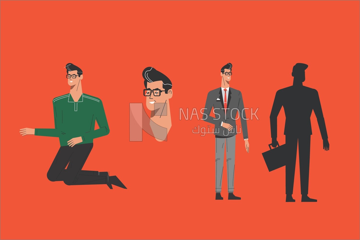 A man in different clothes