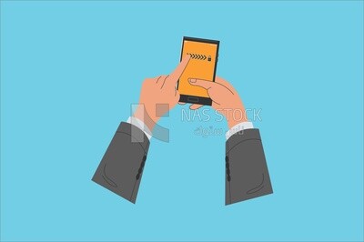 Hand holding a phone